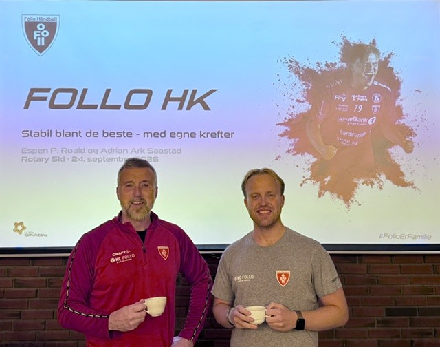 «Follo Håndball – klubben med hjerte for alle»  Espen P.Roald og Adrian Ark Saastad Follo Håndball